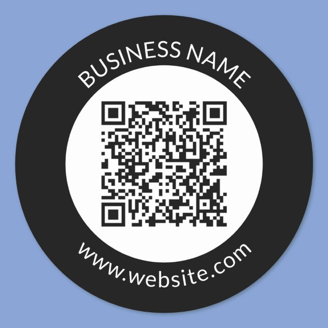 Your Uploaded QR code | Editable Text & Colours Classic Round Sticker (Creator Uploaded)