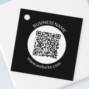 Your Uploaded QR code Editable Text & Colours Favour Tags