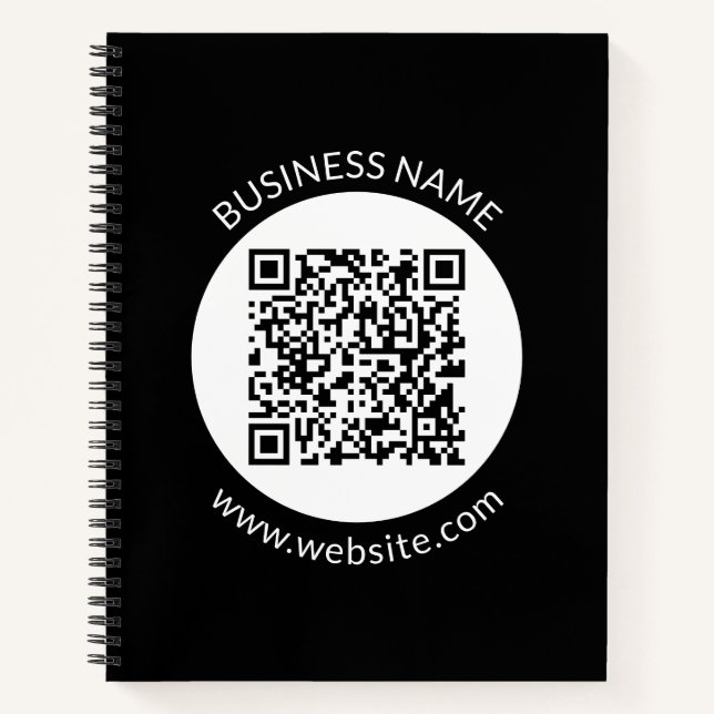 Your Uploaded QR code | Editable Text & Colours Notebook (Front)