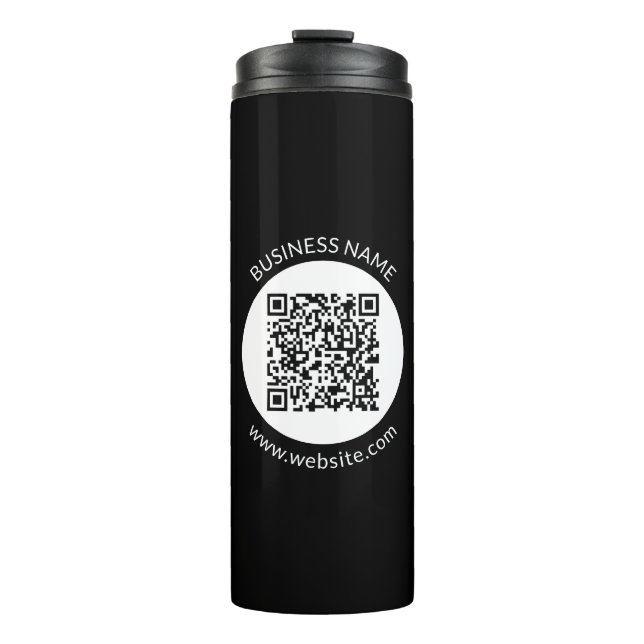 Your Uploaded QR code | Editable Text & Colours Thermal Tumbler (Front)
