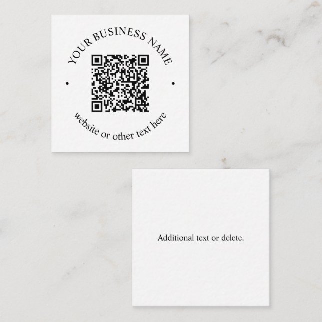 Your Uploaded QR code Plus Editable Circular Text Card (Front/Back)