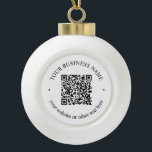 Your Uploaded QR code Plus Editable Circular Text Ceramic Ball Christmas Ornament<br><div class="desc">Simply replace with your own QR code and edit text to your liking.</div>