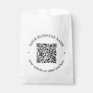 Your Uploaded QR code Plus Editable Circular Text Favour Bags