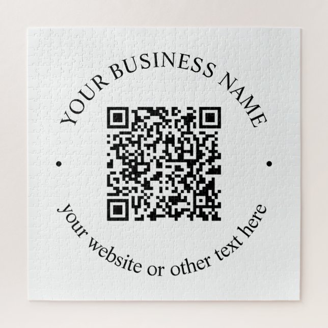 Your Uploaded QR code Plus Editable Circular Text Jigsaw Puzzle (Vertical)