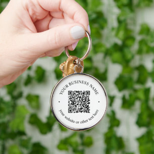 Your Uploaded QR code Plus Editable Circular Text Key Ring