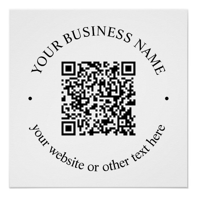 Your Uploaded QR code Plus Editable Circular Text Poster (Front)