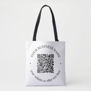 Your Uploaded QR code Plus Editable Circular Text Tote Bag