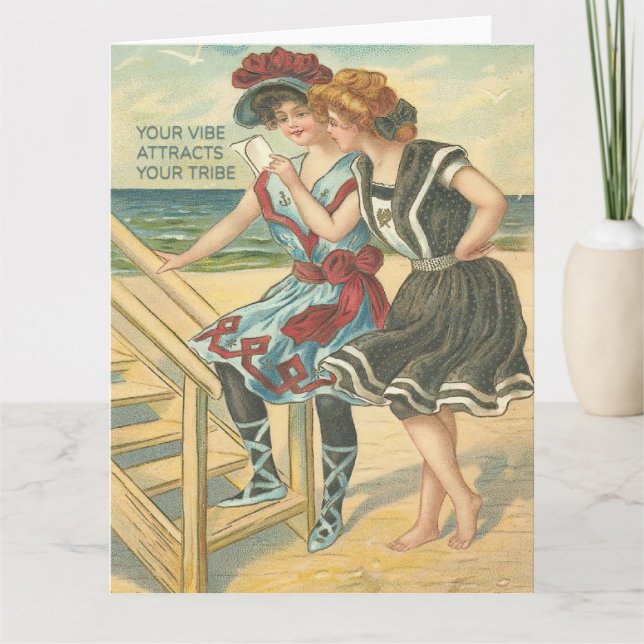 Your Vibe Attracts Your Tribe Greeting Card (Front)
