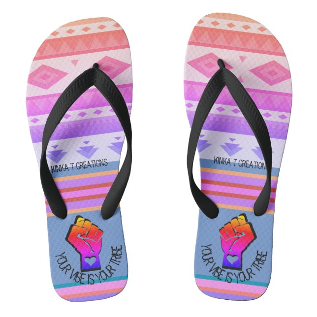 Your Vibe Is Your Tribe - Dusk Dancer Flip Flops (Footbed)