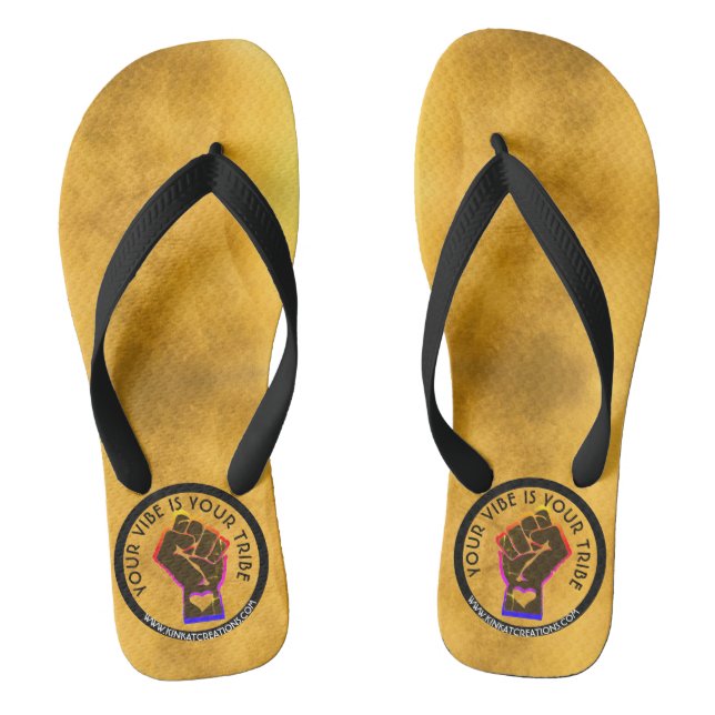 Your Vibe Is Your Tribe - Goldwing Youngblood Flip Flops (Footbed)