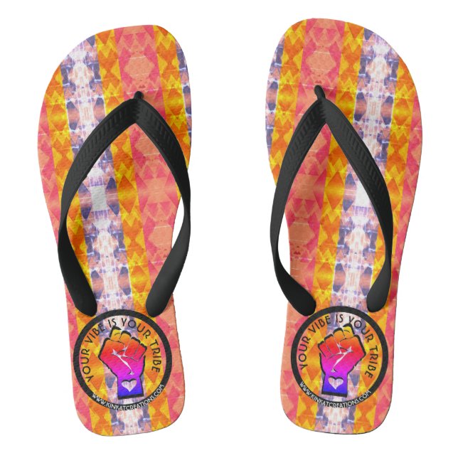 Your Vibe Is Your Tribe - Pinky Youngblood Flip Flops (Footbed)