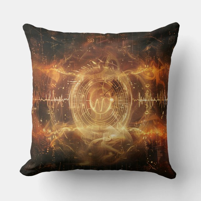 Your Voice is a Sigil — Mystical Frequency Art Cushion (Front)