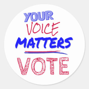 Your Voice Matters - VOTE Classic Round Sticker