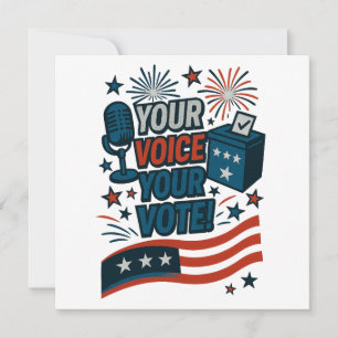 Your Voice Your Vote Patriotic Election Invitation