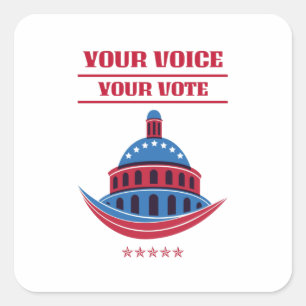Your Voice Your Vote Square Sticker