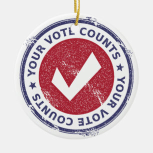 your vote counts ceramic tree decoration