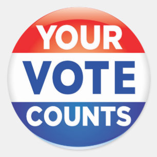 Your Vote Counts pattern Classic Round Sticker