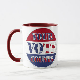 YOUR VOTE COUNTS! Round with US Flag Mug