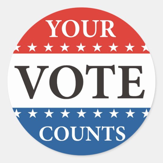 your vote counts usa president elections politics classic round sticker