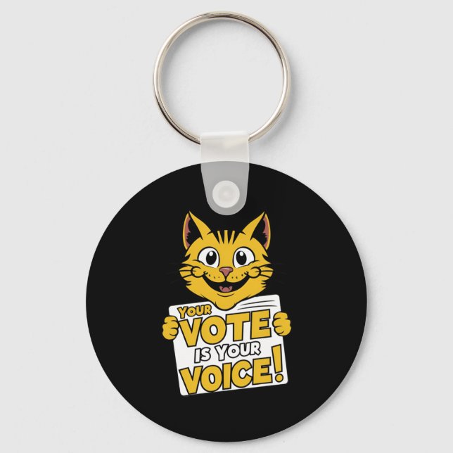 Your Vote In Your Voice! Sticker  Key Ring (Front)