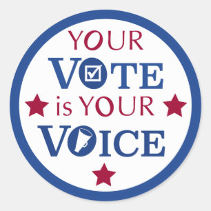 Your Vote is Your Voice Classic Round Sticker