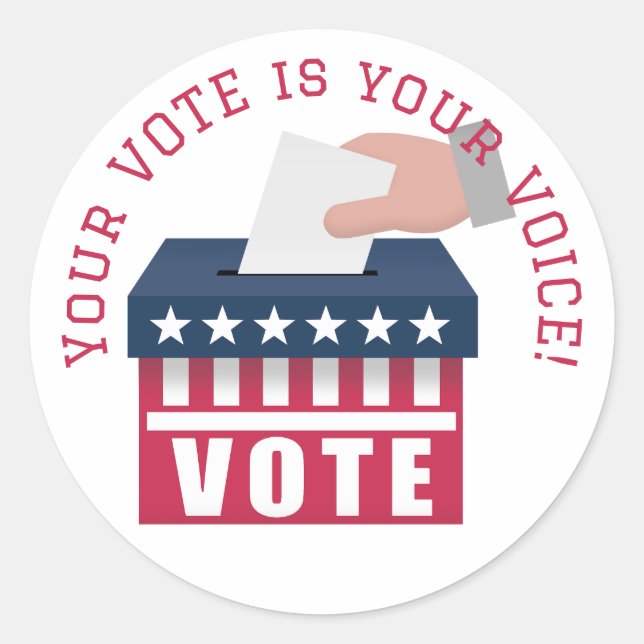 Your vote is your voice - Get out the VOTE labels (Front)