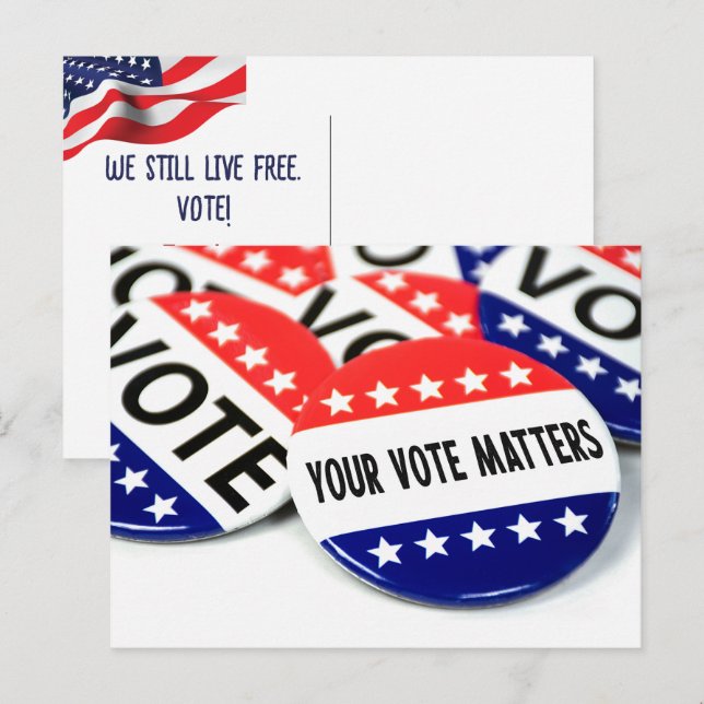 Your Vote Matter Election Pin Postcard (Front/Back)