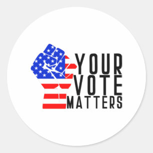 your vote matters classic round sticker