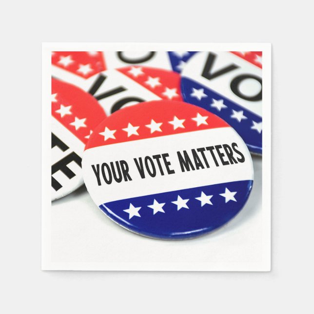 Your Vote Matters Election Pin Napkin (Front)