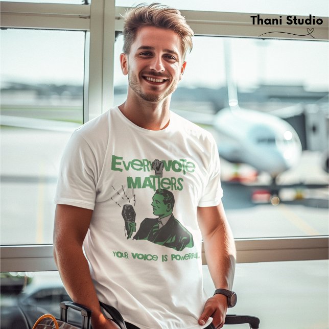 Your Vote Matters Election Political Green Printed T-Shirt (Creator Uploaded)
