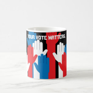 Your Vote Matters Patriotic Hands Coffee Mug