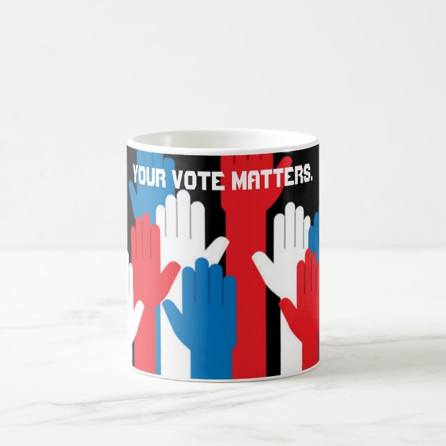 Your Vote Matters Patriotic Hands Coffee Mug (Center)