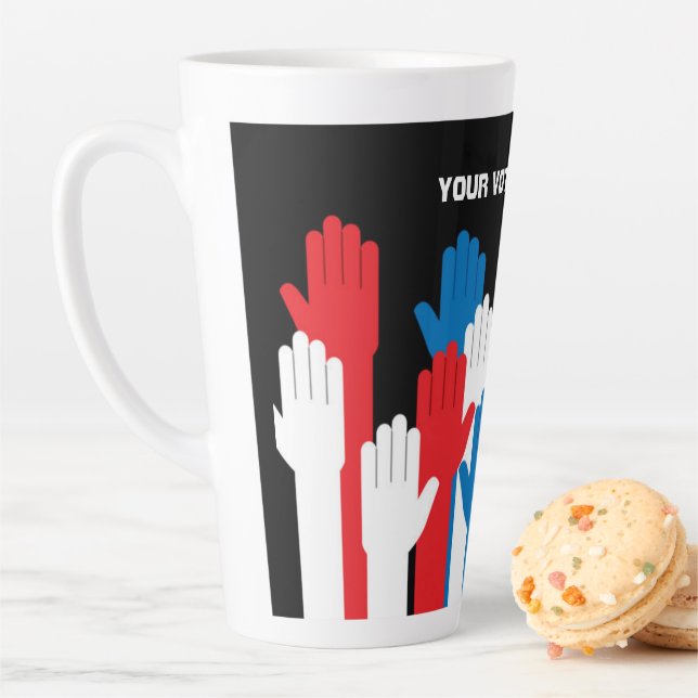 Your Vote Matters Patriotic Hands  Latte Mug (In Situ)
