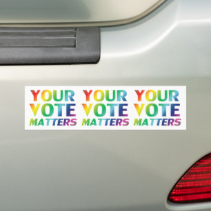 "your vote matters" pride colors bumper sticker