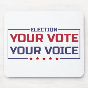 Your Vote Your Voice coloured font Mouse Mat