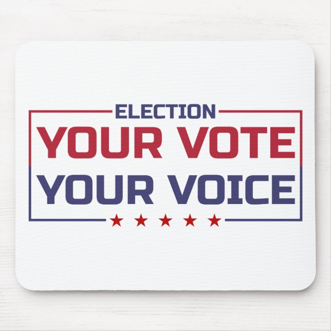 Your Vote Your Voice coloured font Mouse Mat (Front)