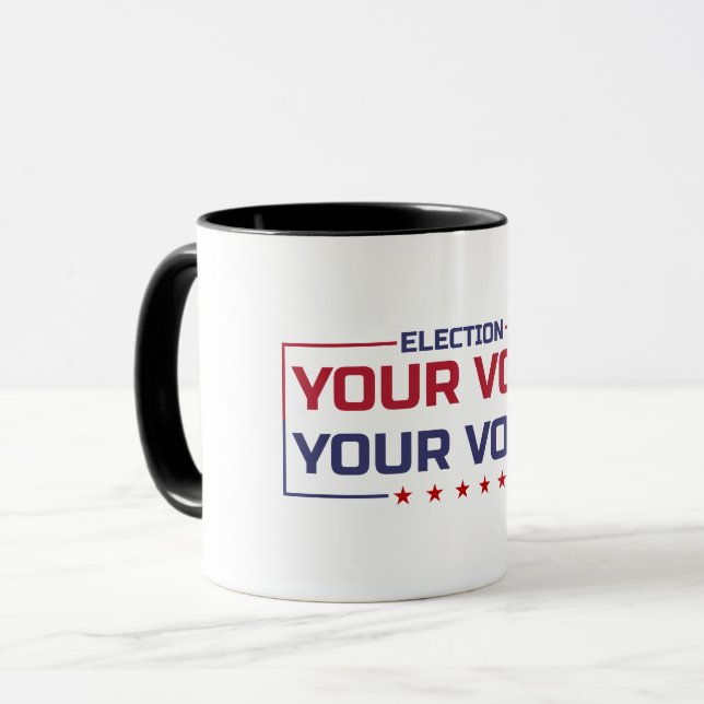 Your Vote Your Voice coloured font Mug (Front Left)