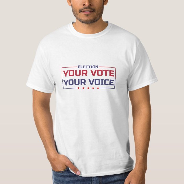 Your Vote Your Voice coloured font T-Shirt (Front)