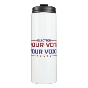 Your Vote Your Voice coloured font Thermal Tumbler