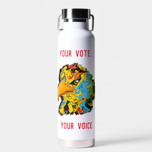 Your Vote...Your Voice Muti-Coloured Eagle Water Bottle