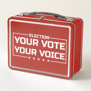 Your Vote Your Voice white font Metal Lunch Box