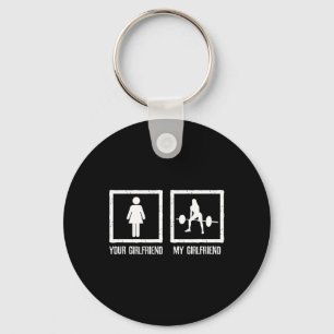 Your Vs My Girlfriend Bodybuilding Fitness Workout Key Ring