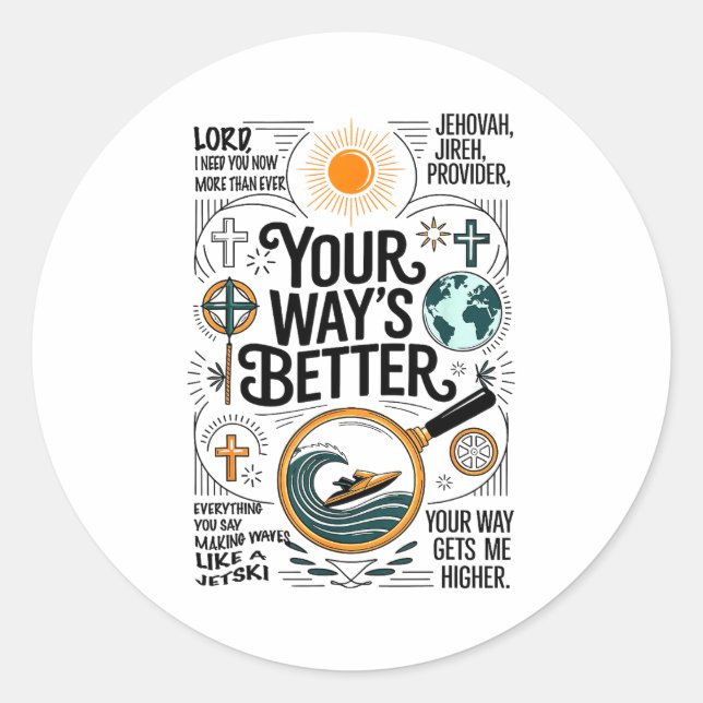 Your Way Is Better Proverbs 16_9 Faith Apparel  Classic Round Sticker (Front)
