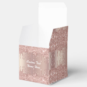 Your Wedding Favour Box Rose Gold Glitter Drips