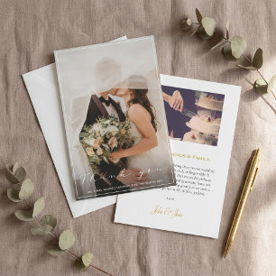 Your wedding photo, thank you card, thin border