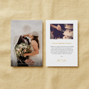 Your wedding photo, white border thank you card