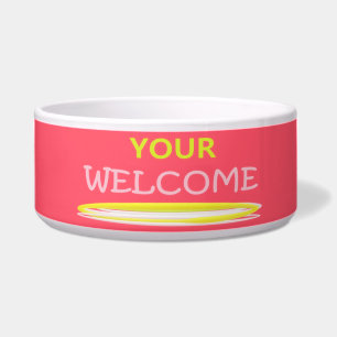YOUR welcome message pale colours and logo type