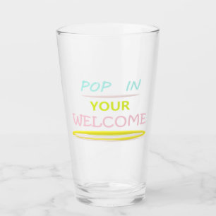 YOUR welcome message pale colours and logo type Glass