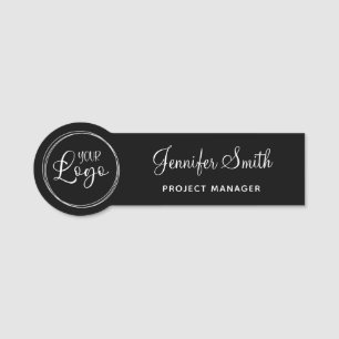 Your White Circular Business Logo Name Tag