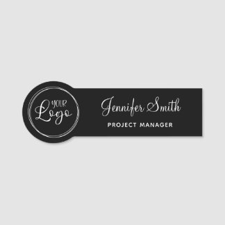 Your White Circular Business Logo Name Tag